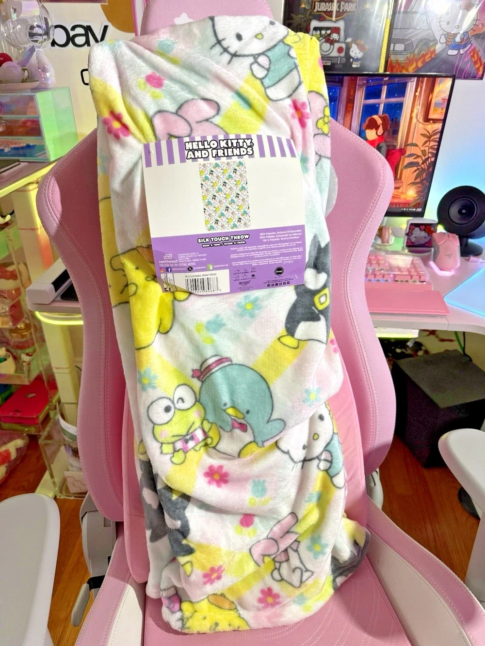 Hello Kitty & Friends Throw Blanket Silk Touch 50x70 Springy Keroppi 2024 Sanrio